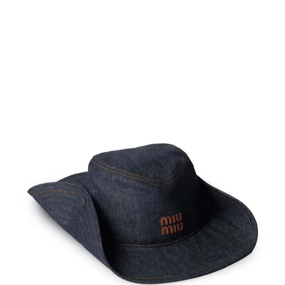 Miu Miu Dark Blue Denim Hat